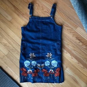 Denim embroidered dress